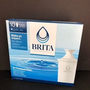 Brita 10 Standard Replacement Water Filters For Pitchers New